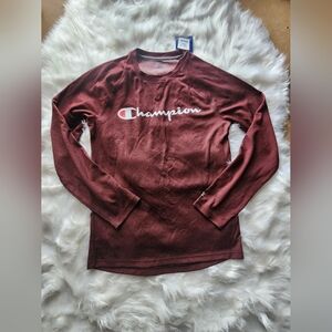 Champion Burgundy Long Sleeve Tee